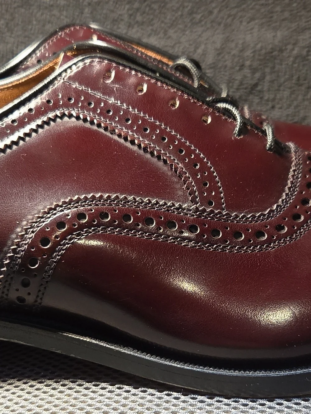 Allen Edmonds Burgundy Leather Wingtip Oxfords